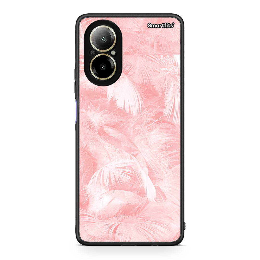 33 - Realme C67 4G Pink Feather Boho case, cover, bumper