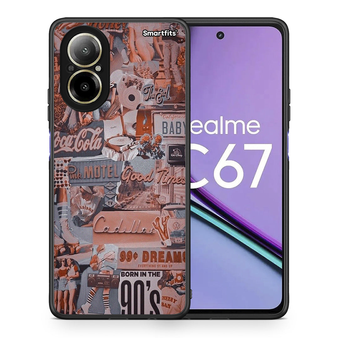 Θήκη Realme C67 4G Born In 90s από τη Smartfits με σχέδιο στο πίσω μέρος και μαύρο περίβλημα | Realme C67 4G Born In 90s case with colorful back and black bezels