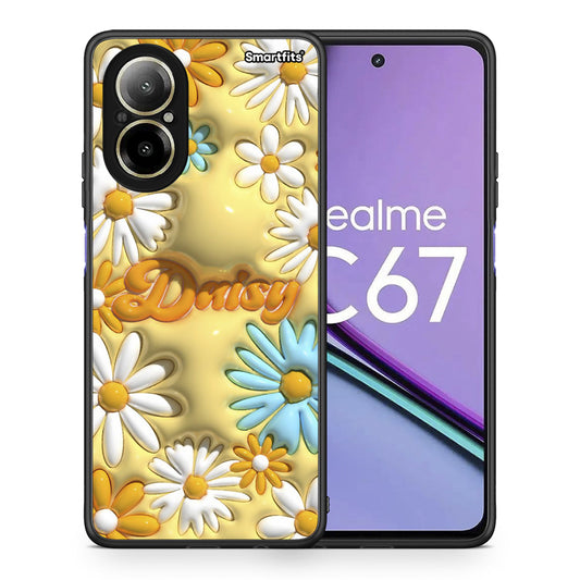 Θήκη Realme C67 4G Bubble Daisies από τη Smartfits με σχέδιο στο πίσω μέρος και μαύρο περίβλημα | Realme C67 4G Bubble Daisies case with colorful back and black bezels