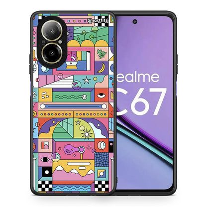 Θήκη Realme C67 4G Bubbles Soap από τη Smartfits με σχέδιο στο πίσω μέρος και μαύρο περίβλημα | Realme C67 4G Bubbles Soap case with colorful back and black bezels