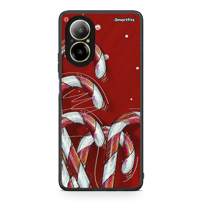 Realme C67 4G Candy Cane θήκη από τη Smartfits με σχέδιο στο πίσω μέρος και μαύρο περίβλημα | Smartphone case with colorful back and black bezels by Smartfits