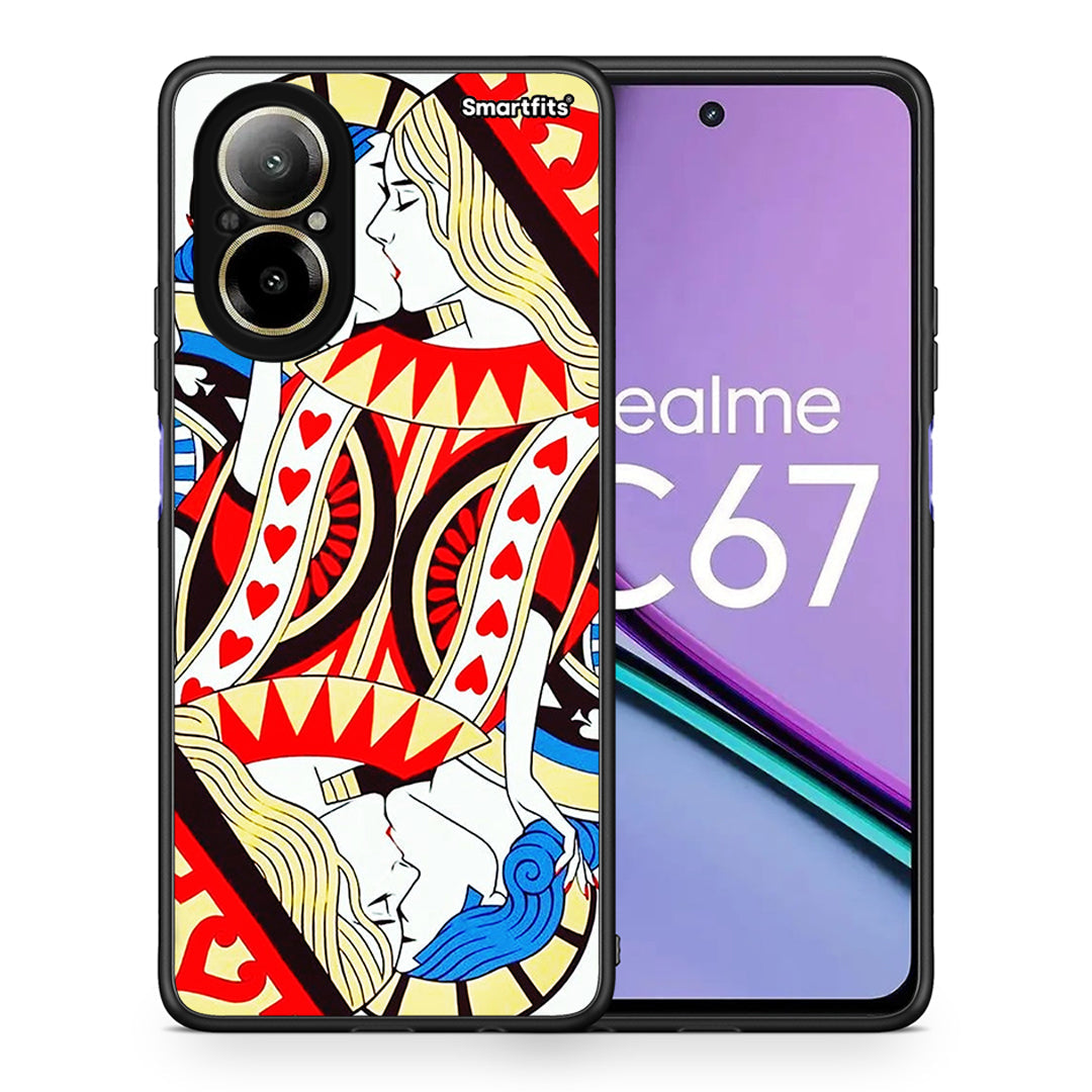 Θήκη Realme C67 4G Card Love από τη Smartfits με σχέδιο στο πίσω μέρος και μαύρο περίβλημα | Realme C67 4G Card Love case with colorful back and black bezels