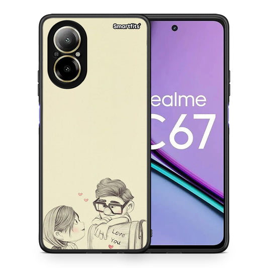 Θήκη Realme C67 4G Carl And Ellie από τη Smartfits με σχέδιο στο πίσω μέρος και μαύρο περίβλημα | Realme C67 4G Carl And Ellie case with colorful back and black bezels