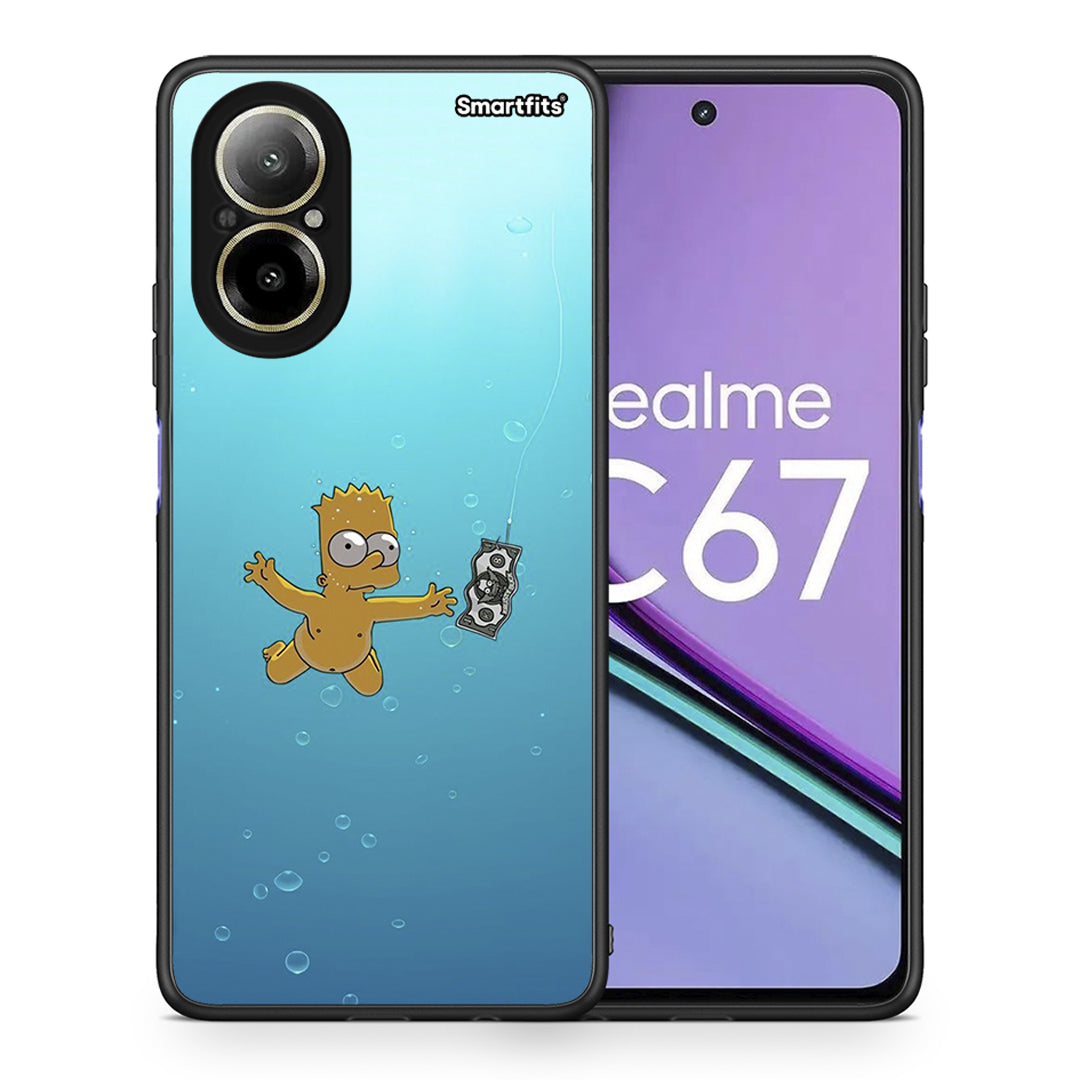 Θήκη Realme C67 4G Chasing Money από τη Smartfits με σχέδιο στο πίσω μέρος και μαύρο περίβλημα | Realme C67 4G Chasing Money case with colorful back and black bezels
