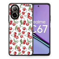 Thumbnail for Θήκη Realme C67 4G Cherry Summer από τη Smartfits με σχέδιο στο πίσω μέρος και μαύρο περίβλημα | Realme C67 4G Cherry Summer case with colorful back and black bezels