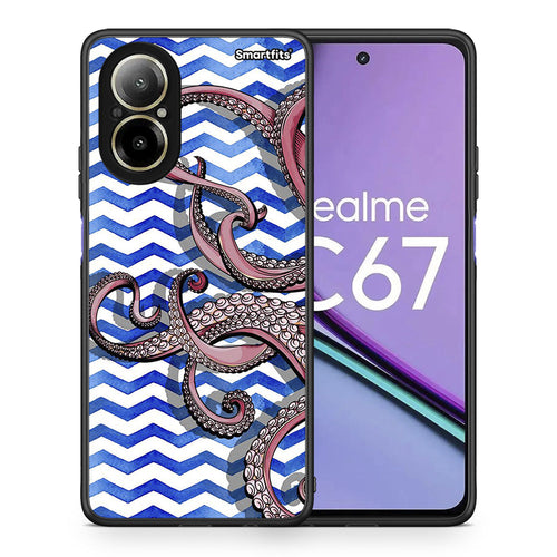Θήκη Realme C67 4G Chevron Devilfish από τη Smartfits με σχέδιο στο πίσω μέρος και μαύρο περίβλημα | Realme C67 4G Chevron Devilfish case with colorful back and black bezels