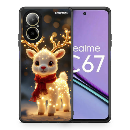 Θήκη Realme C67 4G Christmas Cutie από τη Smartfits με σχέδιο στο πίσω μέρος και μαύρο περίβλημα | Realme C67 4G Christmas Cutie case with colorful back and black bezels