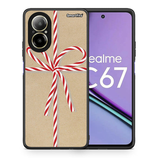 Θήκη Realme C67 4G Christmas Gift από τη Smartfits με σχέδιο στο πίσω μέρος και μαύρο περίβλημα | Realme C67 4G Christmas Gift case with colorful back and black bezels
