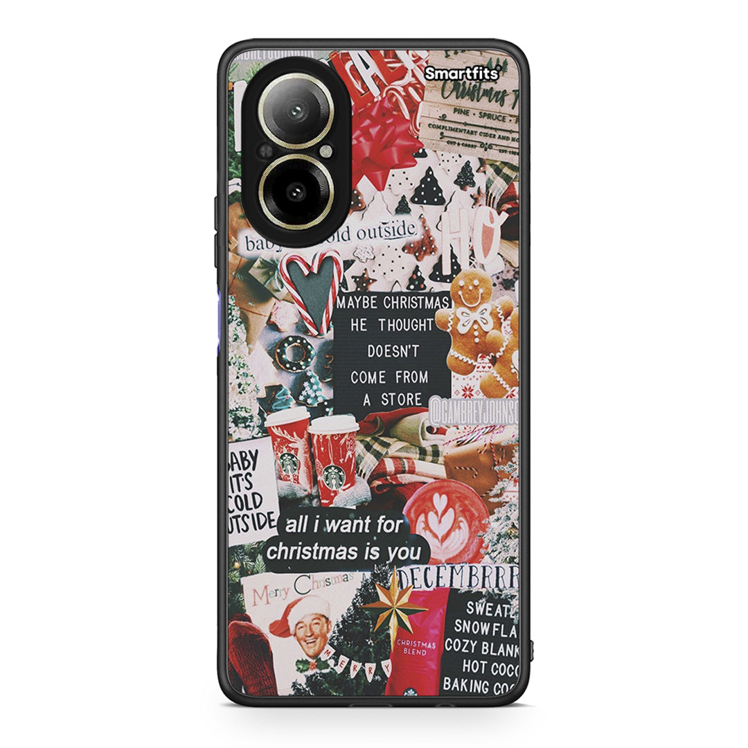 Realme C67 4G Christmas Happiness θήκη από τη Smartfits με σχέδιο στο πίσω μέρος και μαύρο περίβλημα | Smartphone case with colorful back and black bezels by Smartfits