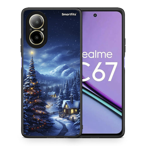 Θήκη Realme C67 4G Christmas Scenery από τη Smartfits με σχέδιο στο πίσω μέρος και μαύρο περίβλημα | Realme C67 4G Christmas Scenery case with colorful back and black bezels