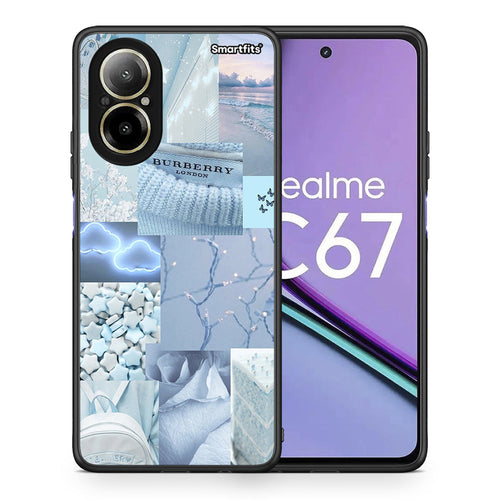 Θήκη Realme C67 4G Ciel Aesthetic Collage από τη Smartfits με σχέδιο στο πίσω μέρος και μαύρο περίβλημα | Realme C67 4G Ciel Aesthetic Collage case with colorful back and black bezels
