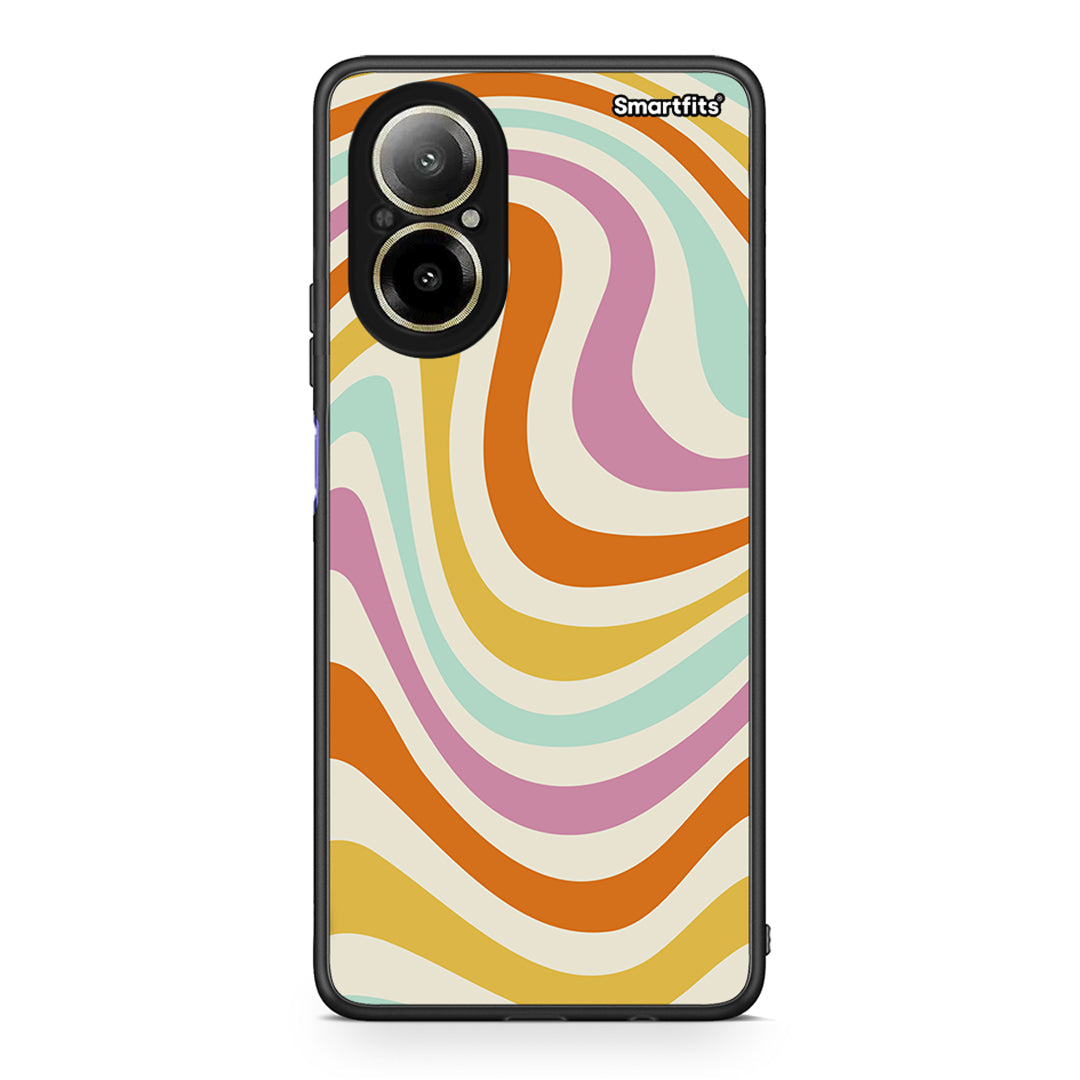 Realme C67 4G Colourful Waves θήκη από τη Smartfits με σχέδιο στο πίσω μέρος και μαύρο περίβλημα | Smartphone case with colorful back and black bezels by Smartfits