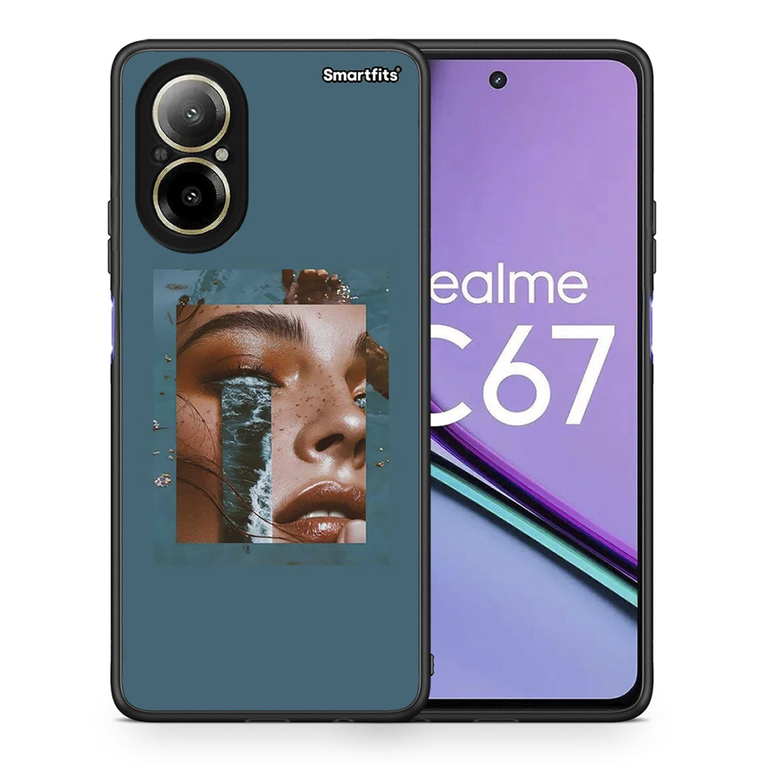 Θήκη Realme C67 4G Cry An Ocean από τη Smartfits με σχέδιο στο πίσω μέρος και μαύρο περίβλημα | Realme C67 4G Cry An Ocean case with colorful back and black bezels