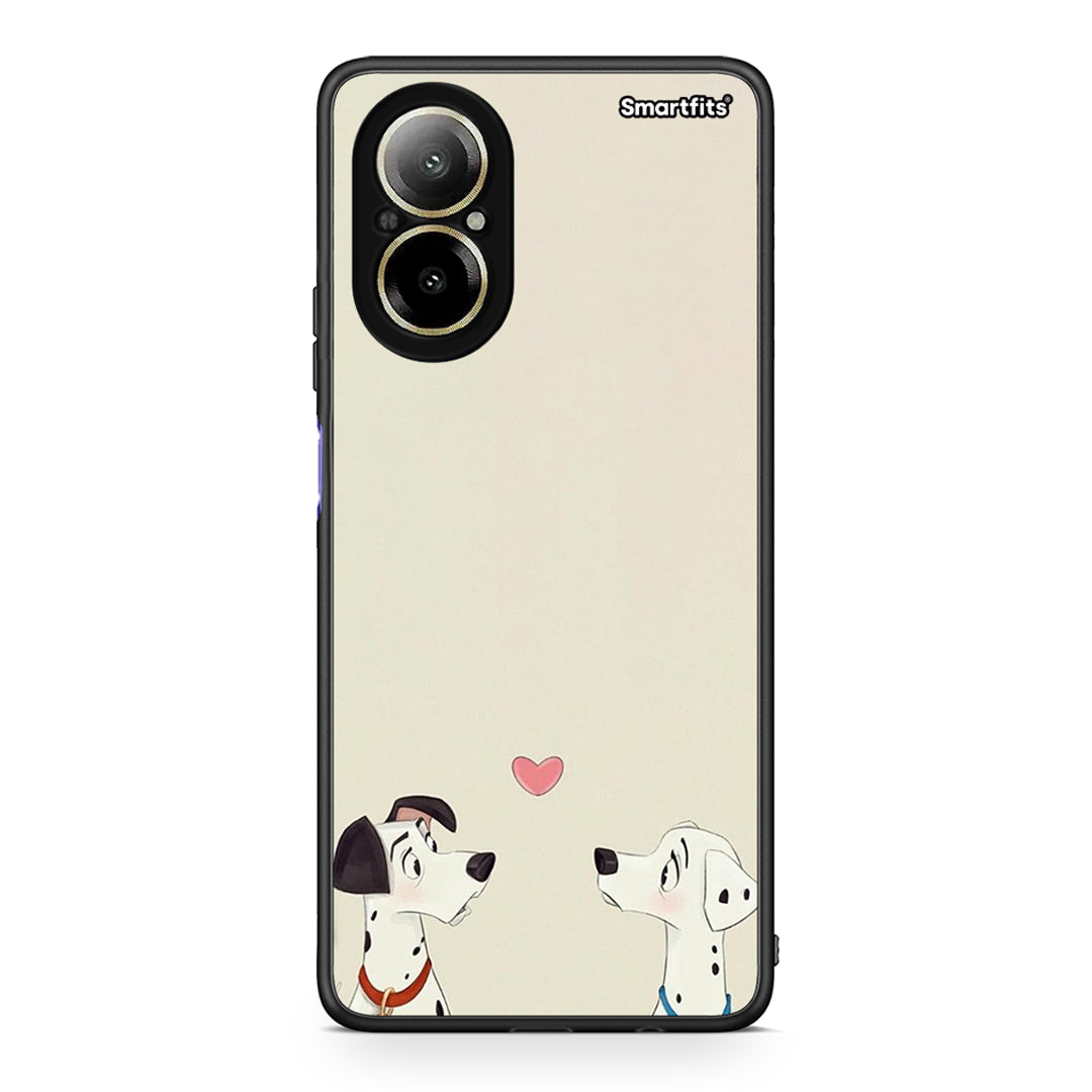 Realme C67 4G Dalmatians Love θήκη από τη Smartfits με σχέδιο στο πίσω μέρος και μαύρο περίβλημα | Smartphone case with colorful back and black bezels by Smartfits