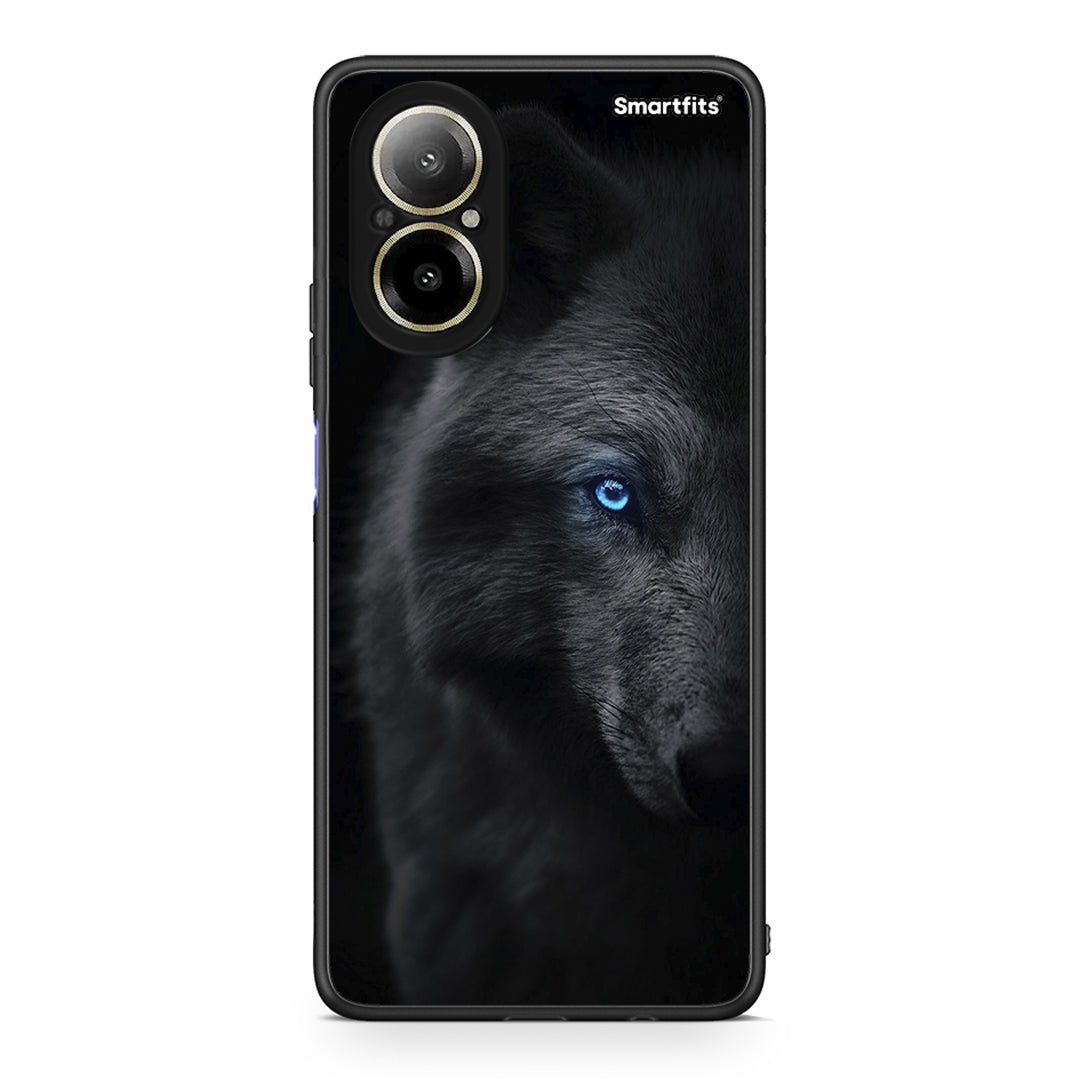 Realme C67 4G Dark Wolf θήκη από τη Smartfits με σχέδιο στο πίσω μέρος και μαύρο περίβλημα | Smartphone case with colorful back and black bezels by Smartfits