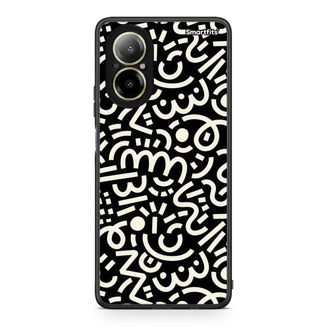 Realme C67 4G Doodle Art Θήκη από τη Smartfits με σχέδιο στο πίσω μέρος και μαύρο περίβλημα | Smartphone case with colorful back and black bezels by Smartfits