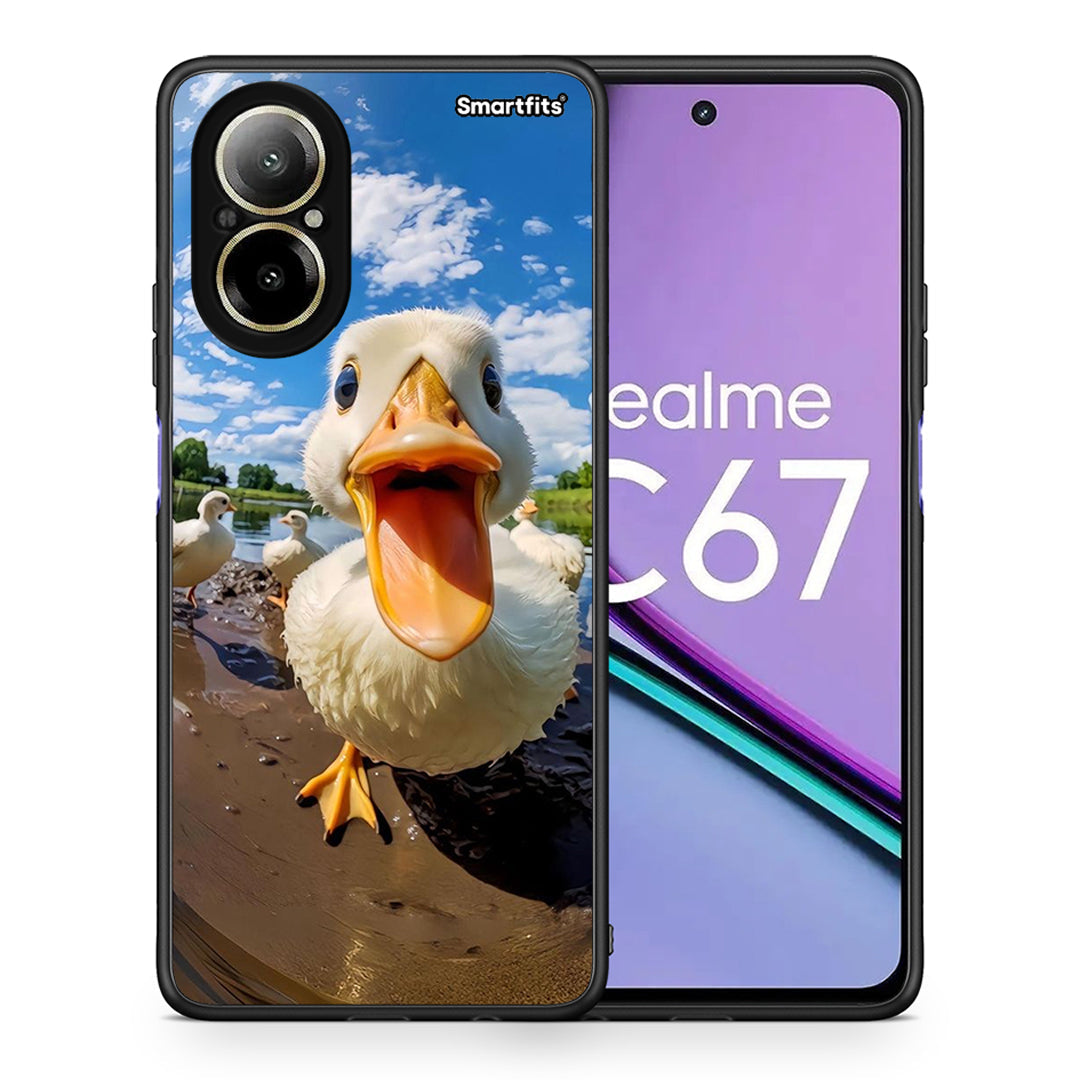 Θήκη Realme C67 4G Duck Face από τη Smartfits με σχέδιο στο πίσω μέρος και μαύρο περίβλημα | Realme C67 4G Duck Face case with colorful back and black bezels