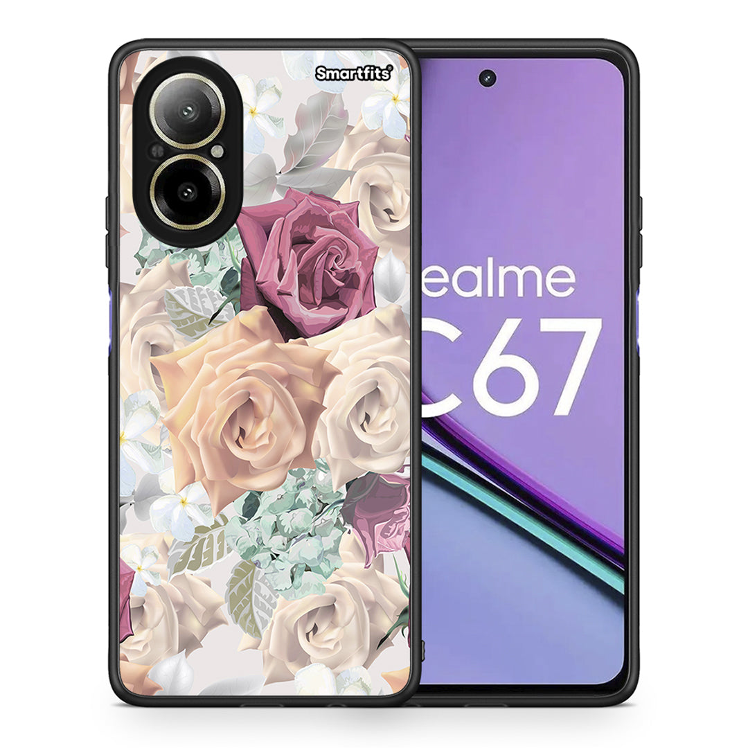 Θήκη Realme C67 4G Bouquet Floral από τη Smartfits με σχέδιο στο πίσω μέρος και μαύρο περίβλημα | Realme C67 4G Bouquet Floral case with colorful back and black bezels