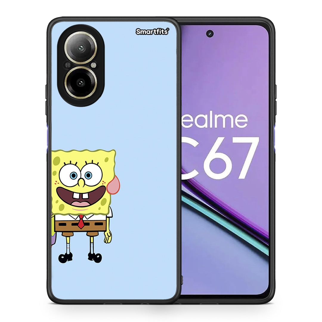 Θήκη Realme C67 4G Friends Bob από τη Smartfits με σχέδιο στο πίσω μέρος και μαύρο περίβλημα | Realme C67 4G Friends Bob case with colorful back and black bezels