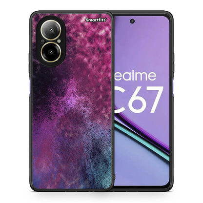 Θήκη Realme C67 4G Aurora Galaxy από τη Smartfits με σχέδιο στο πίσω μέρος και μαύρο περίβλημα | Realme C67 4G Aurora Galaxy case with colorful back and black bezels