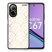 Thumbnail for Θήκη Realme C67 4G Luxury White Geometric από τη Smartfits με σχέδιο στο πίσω μέρος και μαύρο περίβλημα | Realme C67 4G Luxury White Geometric case with colorful back and black bezels