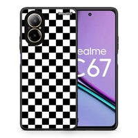 Thumbnail for Θήκη Realme C67 4G Squares Geometric από τη Smartfits με σχέδιο στο πίσω μέρος και μαύρο περίβλημα | Realme C67 4G Squares Geometric case with colorful back and black bezels