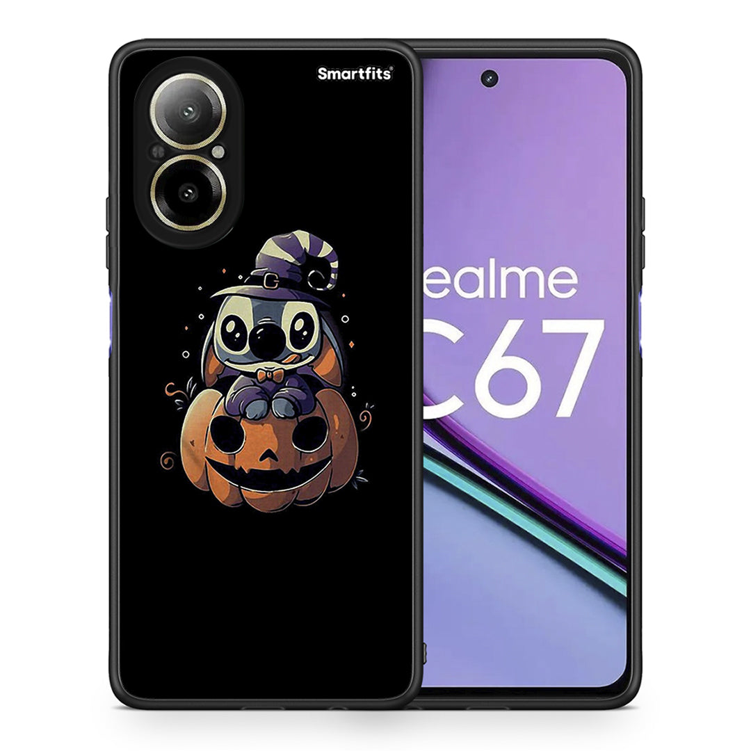 Θήκη Realme C67 4G Halloween Stitch από τη Smartfits με σχέδιο στο πίσω μέρος και μαύρο περίβλημα | Realme C67 4G Halloween Stitch case with colorful back and black bezels