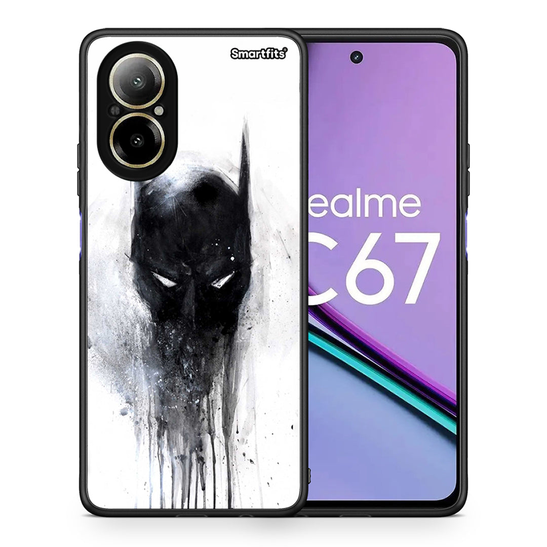 Θήκη Realme C67 4G Paint Bat Hero από τη Smartfits με σχέδιο στο πίσω μέρος και μαύρο περίβλημα | Realme C67 4G Paint Bat Hero case with colorful back and black bezels