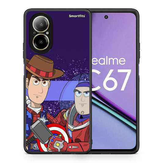 Θήκη Realme C67 4G Infinity Story από τη Smartfits με σχέδιο στο πίσω μέρος και μαύρο περίβλημα | Realme C67 4G Infinity Story case with colorful back and black bezels