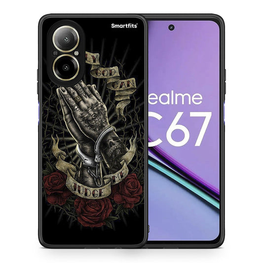 Θήκη Realme C67 4G Judge By God από τη Smartfits με σχέδιο στο πίσω μέρος και μαύρο περίβλημα | Realme C67 4G Judge By God case with colorful back and black bezels