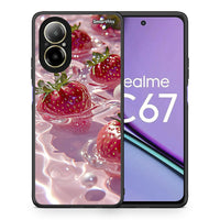 Thumbnail for Θήκη Realme C67 4G Juicy Strawberries από τη Smartfits με σχέδιο στο πίσω μέρος και μαύρο περίβλημα | Realme C67 4G Juicy Strawberries case with colorful back and black bezels