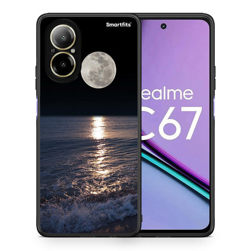 Θήκη Realme C67 4G Moon Landscape από τη Smartfits με σχέδιο στο πίσω μέρος και μαύρο περίβλημα | Realme C67 4G Moon Landscape case with colorful back and black bezels
