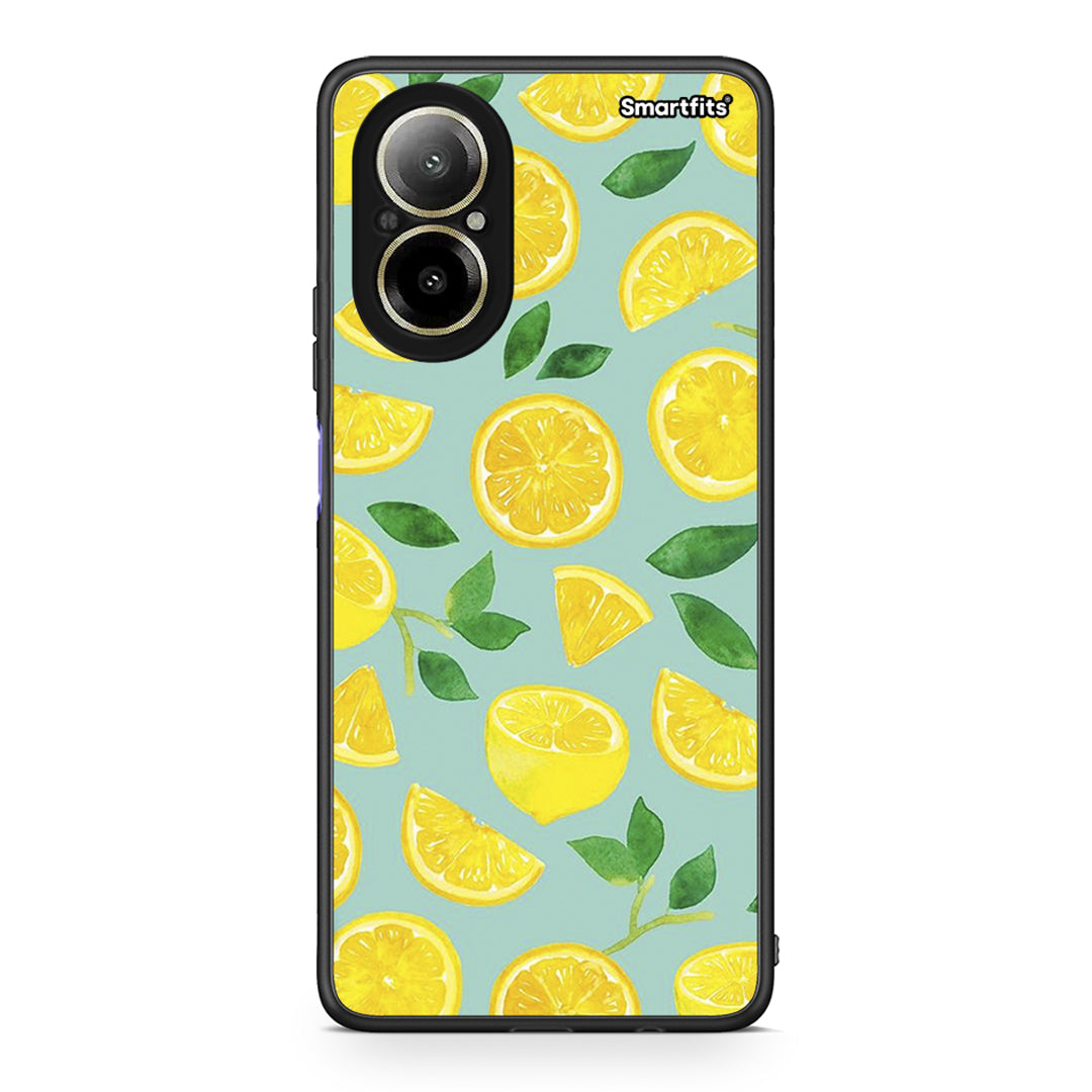 Realme C67 4G Lemons θήκη από τη Smartfits με σχέδιο στο πίσω μέρος και μαύρο περίβλημα | Smartphone case with colorful back and black bezels by Smartfits