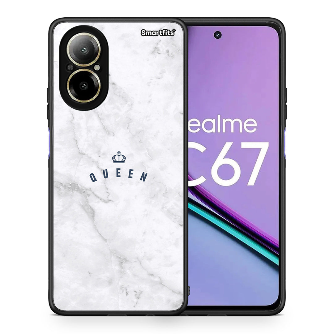 Θήκη Realme C67 4G Queen Marble από τη Smartfits με σχέδιο στο πίσω μέρος και μαύρο περίβλημα | Realme C67 4G Queen Marble case with colorful back and black bezels