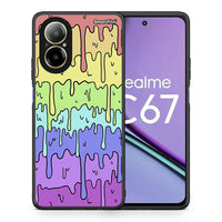 Thumbnail for Θήκη Realme C67 4G Melting Rainbow από τη Smartfits με σχέδιο στο πίσω μέρος και μαύρο περίβλημα | Realme C67 4G Melting Rainbow case with colorful back and black bezels