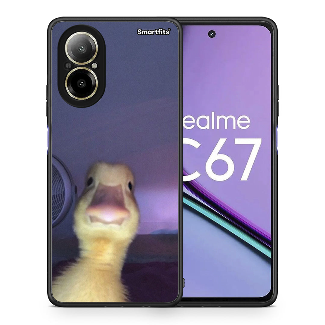Θήκη Realme C67 4G Meme Duck από τη Smartfits με σχέδιο στο πίσω μέρος και μαύρο περίβλημα | Realme C67 4G Meme Duck case with colorful back and black bezels