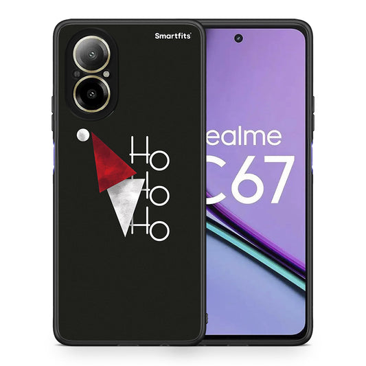 Θήκη Realme C67 4G Minimal Christmas από τη Smartfits με σχέδιο στο πίσω μέρος και μαύρο περίβλημα | Realme C67 4G Minimal Christmas case with colorful back and black bezels