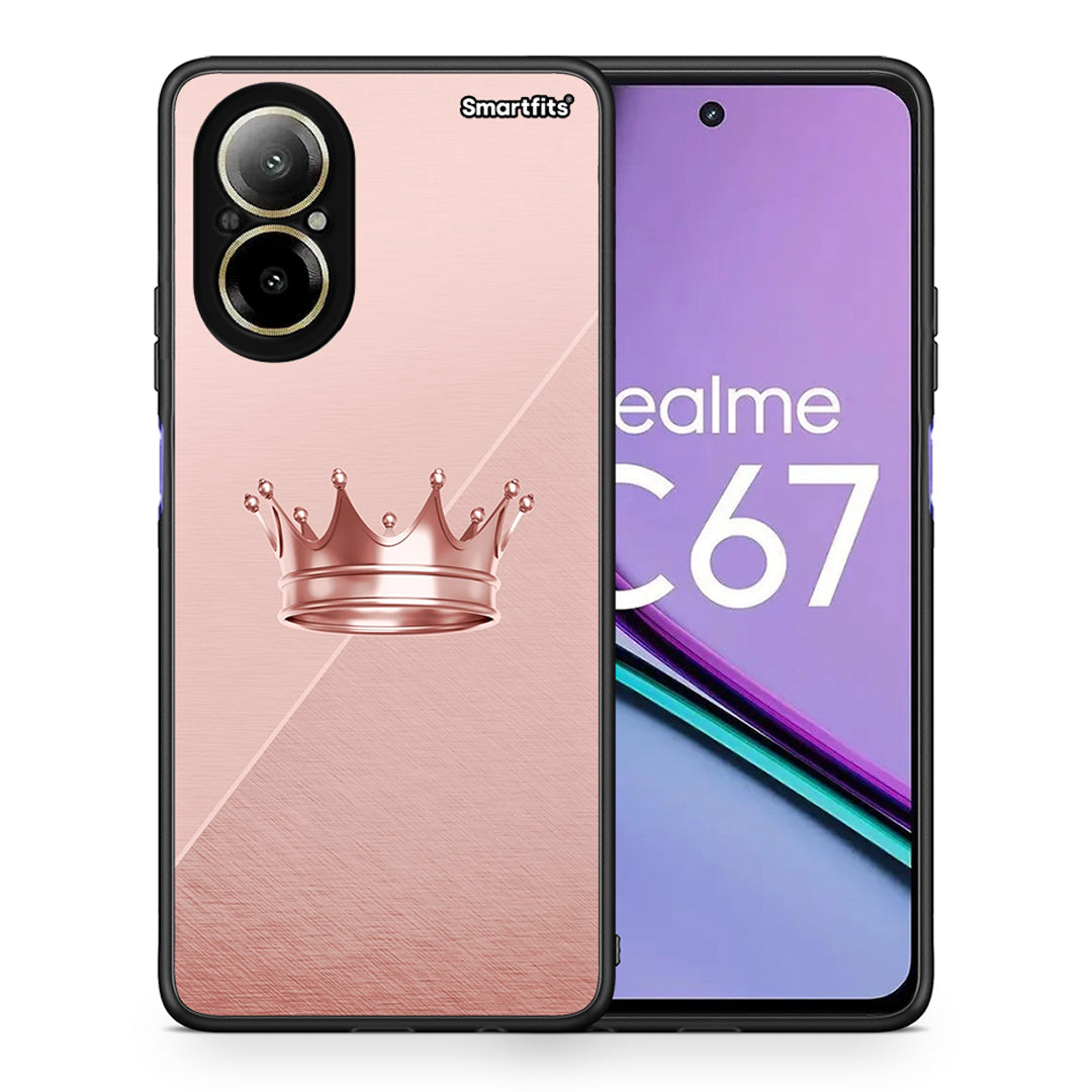 Θήκη Realme C67 4G Crown Minimal από τη Smartfits με σχέδιο στο πίσω μέρος και μαύρο περίβλημα | Realme C67 4G Crown Minimal case with colorful back and black bezels