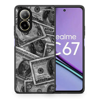 Thumbnail for Θήκη Realme C67 4G Money Dollars από τη Smartfits με σχέδιο στο πίσω μέρος και μαύρο περίβλημα | Realme C67 4G Money Dollars case with colorful back and black bezels