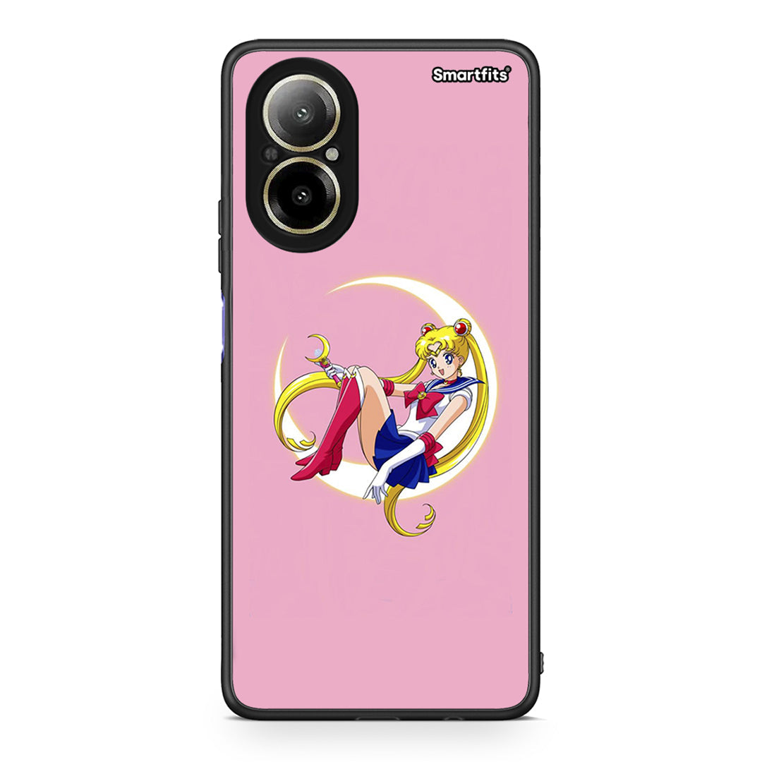 Realme C67 4G Moon Girl θήκη από τη Smartfits με σχέδιο στο πίσω μέρος και μαύρο περίβλημα | Smartphone case with colorful back and black bezels by Smartfits