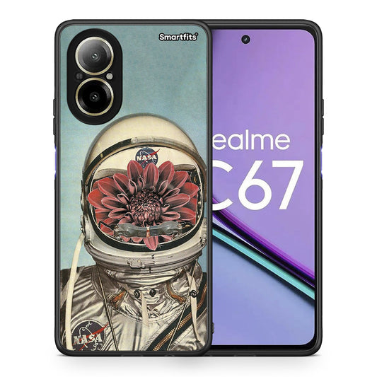Θήκη Realme C67 4G Nasa Bloom από τη Smartfits με σχέδιο στο πίσω μέρος και μαύρο περίβλημα | Realme C67 4G Nasa Bloom case with colorful back and black bezels