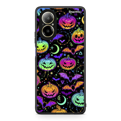 Realme C67 4G Neon Halloween θήκη από τη Smartfits με σχέδιο στο πίσω μέρος και μαύρο περίβλημα | Smartphone case with colorful back and black bezels by Smartfits