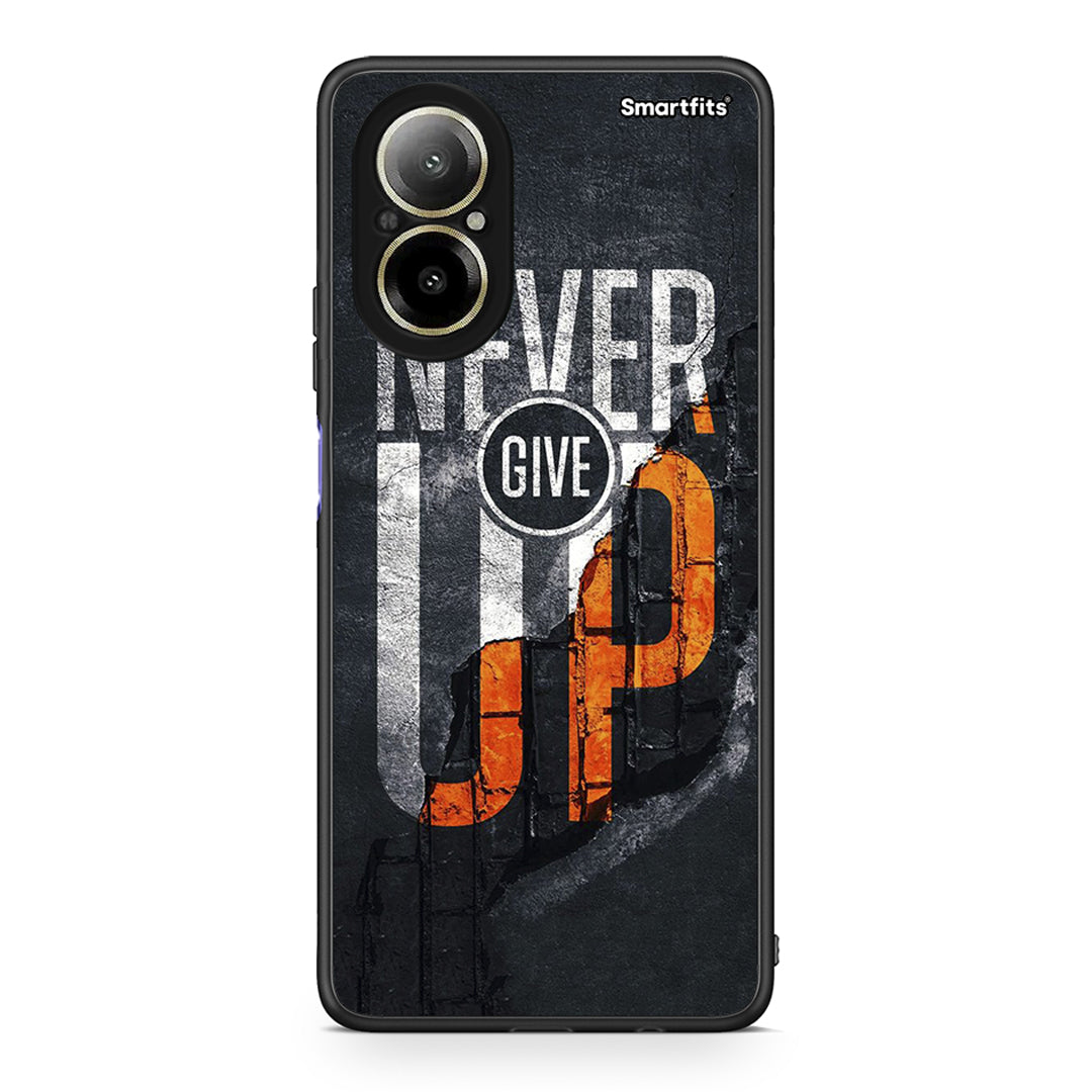 Realme C67 4G Never Give Up Θήκη Αγίου Βαλεντίνου από τη Smartfits με σχέδιο στο πίσω μέρος και μαύρο περίβλημα | Smartphone case with colorful back and black bezels by Smartfits