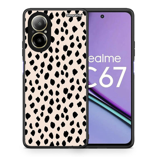 Θήκη Realme C67 4G New Polka Dots από τη Smartfits με σχέδιο στο πίσω μέρος και μαύρο περίβλημα | Realme C67 4G New Polka Dots case with colorful back and black bezels