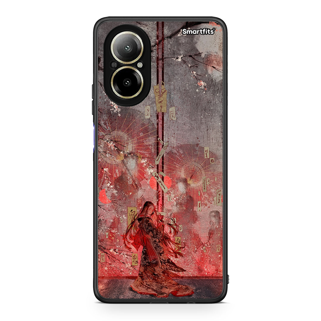 Realme C67 4G Nezuko Kamado θήκη από τη Smartfits με σχέδιο στο πίσω μέρος και μαύρο περίβλημα | Smartphone case with colorful back and black bezels by Smartfits
