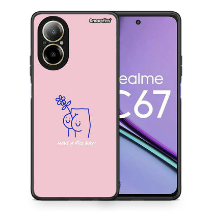 Θήκη Realme C67 4G Nice Day από τη Smartfits με σχέδιο στο πίσω μέρος και μαύρο περίβλημα | Realme C67 4G Nice Day case with colorful back and black bezels