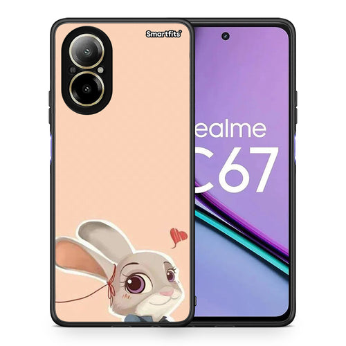 Θήκη Realme C67 4G Nick Wilde And Judy Hopps Love 2 από τη Smartfits με σχέδιο στο πίσω μέρος και μαύρο περίβλημα | Realme C67 4G Nick Wilde And Judy Hopps Love 2 case with colorful back and black bezels
