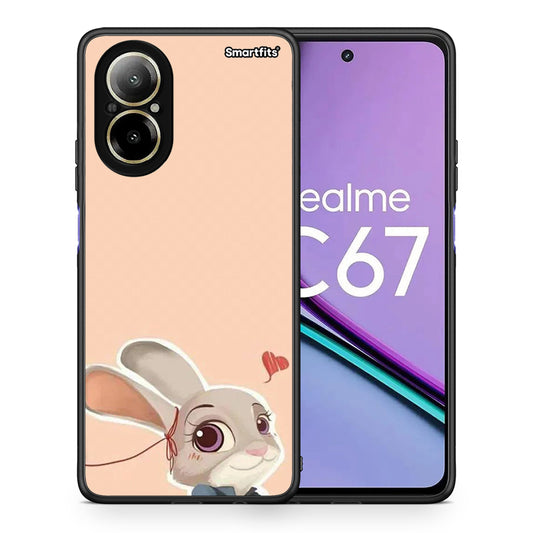 Θήκη Realme C67 4G Nick Wilde And Judy Hopps Love 2 από τη Smartfits με σχέδιο στο πίσω μέρος και μαύρο περίβλημα | Realme C67 4G Nick Wilde And Judy Hopps Love 2 case with colorful back and black bezels