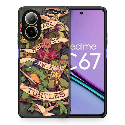 Θήκη Realme C67 4G Ninja Turtles από τη Smartfits με σχέδιο στο πίσω μέρος και μαύρο περίβλημα | Realme C67 4G Ninja Turtles case with colorful back and black bezels