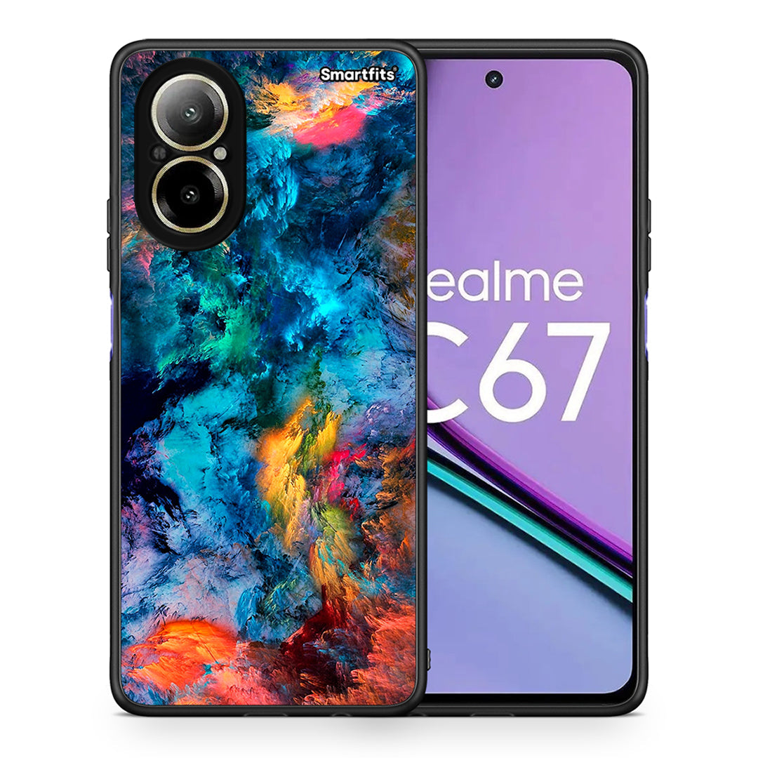 Θήκη Realme C67 4G Crayola Paint από τη Smartfits με σχέδιο στο πίσω μέρος και μαύρο περίβλημα | Realme C67 4G Crayola Paint case with colorful back and black bezels
